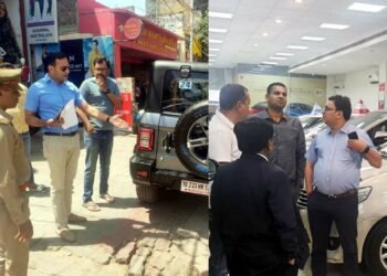 हजरतगंज व सिंकदर बाग में चला अभियान, महिंद्रा व टोयोटा के सामने हुई चेकिंग