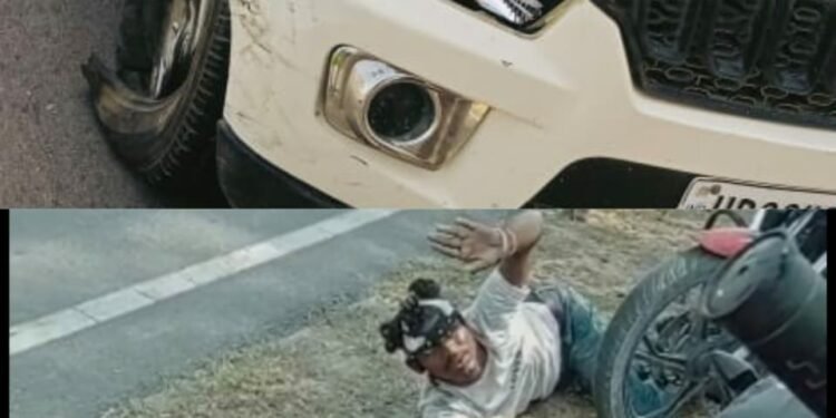 लखनऊ के मोहनलालगंज सिसेंडी मार्ग पर स्कार्पियो की टक्कर से बाइक चालक की मौत दो युवक हुए घायल