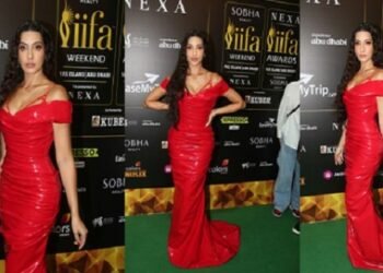 IIFA Awards 2023: IIFA अवॉर्ड्स में नोरा फतेही ने रेड ड्रेस में ग्रीन कार्पेट पर बरपाया कहर