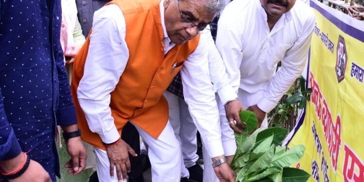 लखनऊ व्यापारी असोसिएशन ने वन मंत्री के साथ रोपे पौधे