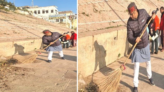 कैंट विधायक सौरभ श्रीवास्तव ने काशी के घाटों पर चलाया स्वच्छता अभियान