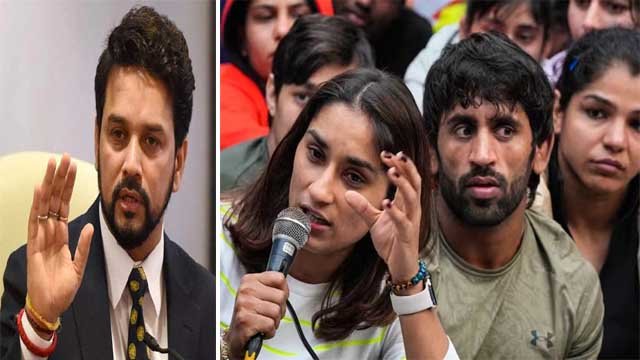 खेल मंत्री के साथ पहलवानों की बैठक, विनेश फोगाट ने कहा, 'कई लड़कियों का मामला...' wrestler vs anurag thakur
