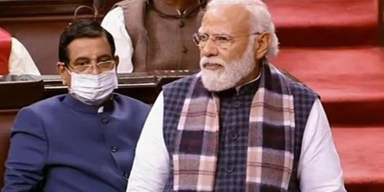 narendra modi in rajya sabha during his session