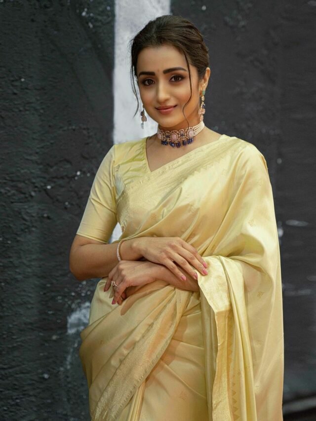 साड़ी में बेहद क्यूट नजर आ रहीं साउथ एक्ट्रेस Trisha Krishnan