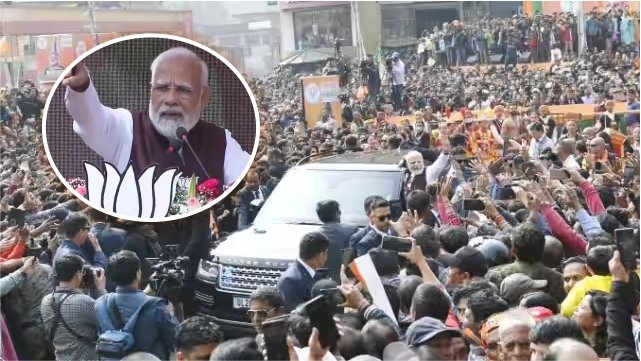 शिलांग में PM मोदी का रोड शो, बोले- ‘चारों ओर खिलेगा कमल’