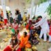 बंथरा में रामनवमी के अवसर पर श्रीरेतेश्वर महादेव मंदिर में हवन पूजन के साथ हुआ भव्य कन्या भोज