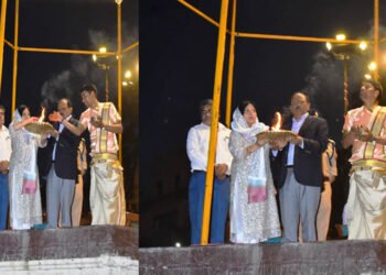 दो दिवसीय दौरे पर वाराणसी पहुंचे NSA अजीत डोभाल, गंगा आरती में हुए शामिल